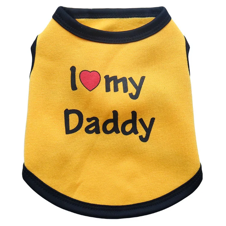 Fleece Vest-Dad Зимняя одежда для собак с капюшоном для маленьких и средних собак, чихуахуа, плюшевое пальто, куртка для щенков, одежда для кошек, костюм "I LOVE MOMMY" - Цвет: Fleece Vest-Dad