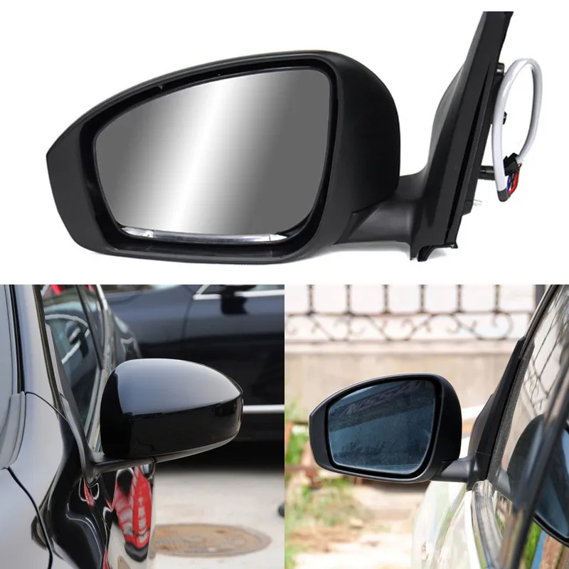 Текстурное черное автоматическое складное зеркало с подогревом оригинальное