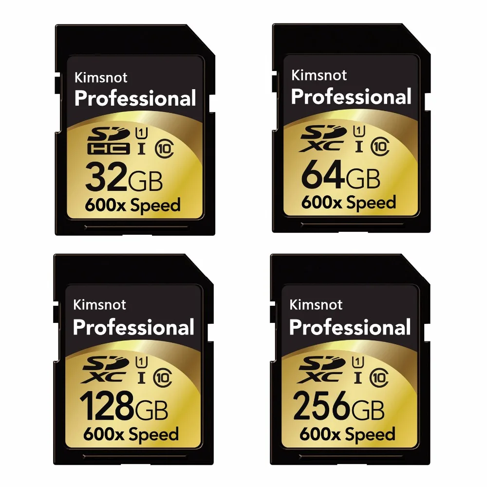 Kimsnot профессиональная 600x карта памяти 16 ГБ 32 64 Гб 128 256 SD SDHC SDXC C10 высокая скорость 90