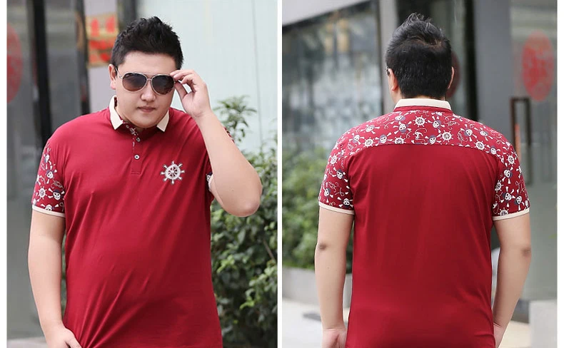 Новые летние 5XL 6XL 7XL рубашки поло мужчин Повседневное Большие размеры мужские Поло рубашка из хлопка с принтом свободные 2XL-7XL Большие размеры Мужская рубашка поло