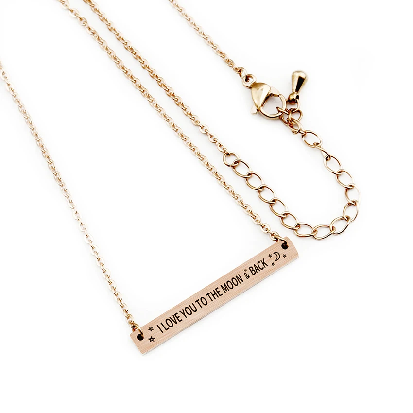 Ожерелье с подвеской Я тебя люблю к Луне и задней панели Женская Золотая цепочка