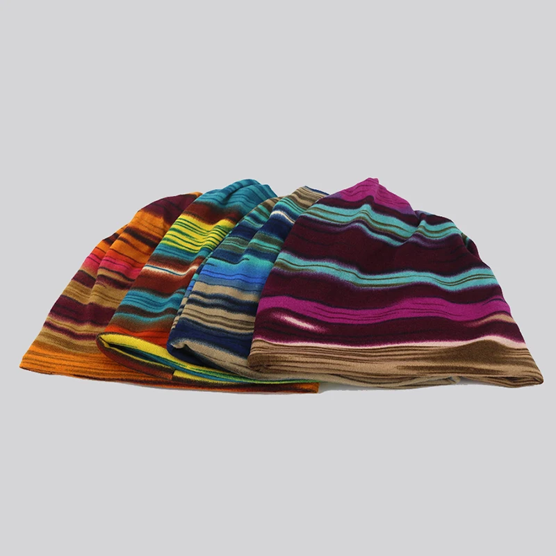 Новая модная шапка в стиле хип-хоп, полосатая осенне-зимняя шапка Skullies Beanies, мужская шапка, женская шапка-тюрбан, WH007