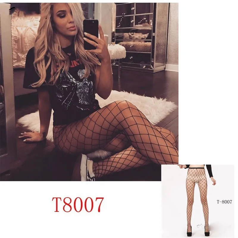 T8007 Collant Femme, женские чулки, колготки размера плюс, открытая промежность, сетчатые прозрачные колготки, колготки, Medias Tmallfs SW003 - Цвет: T8007