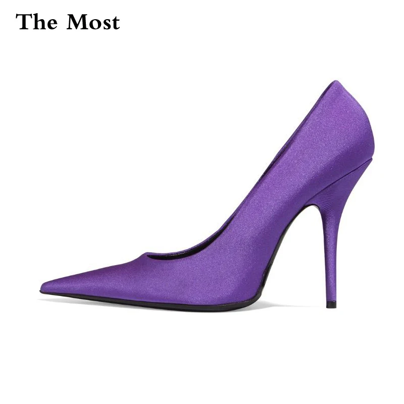 

ARQAwoman High Heels Pumps Six color optional High Heels 10.5cmWedding Shoes Thin Heels Big size 48 yards fashion silk fabric