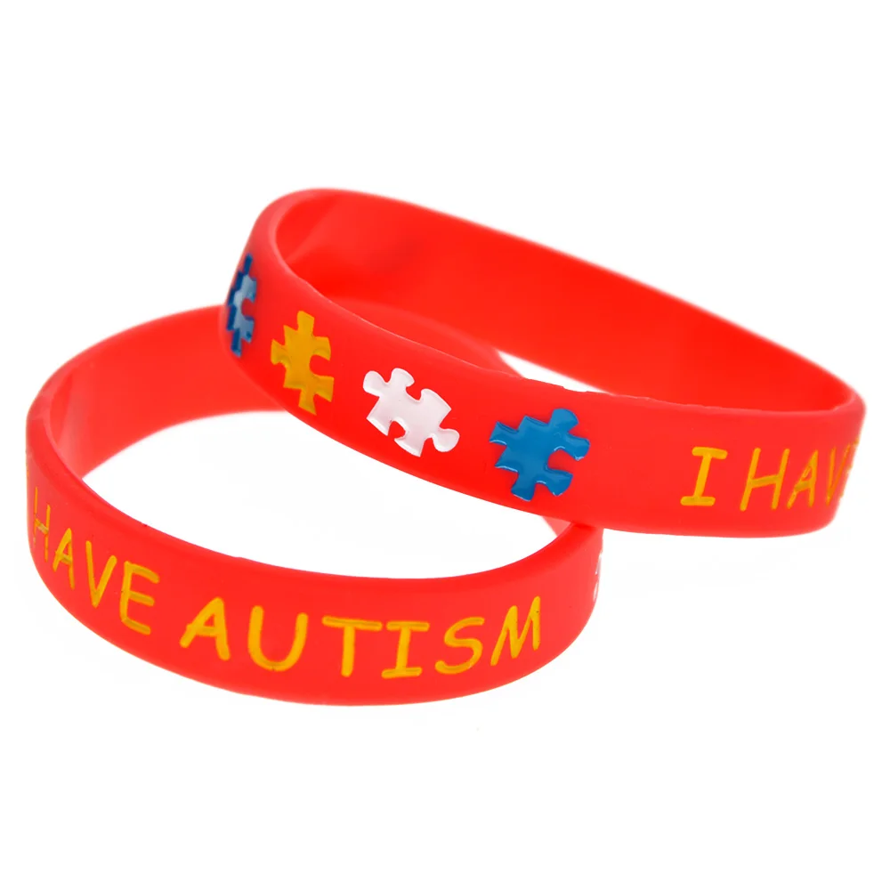 OBH 1 ПК у меня аутизм с головоломки Wristband силикона детская Размеры разноцветный