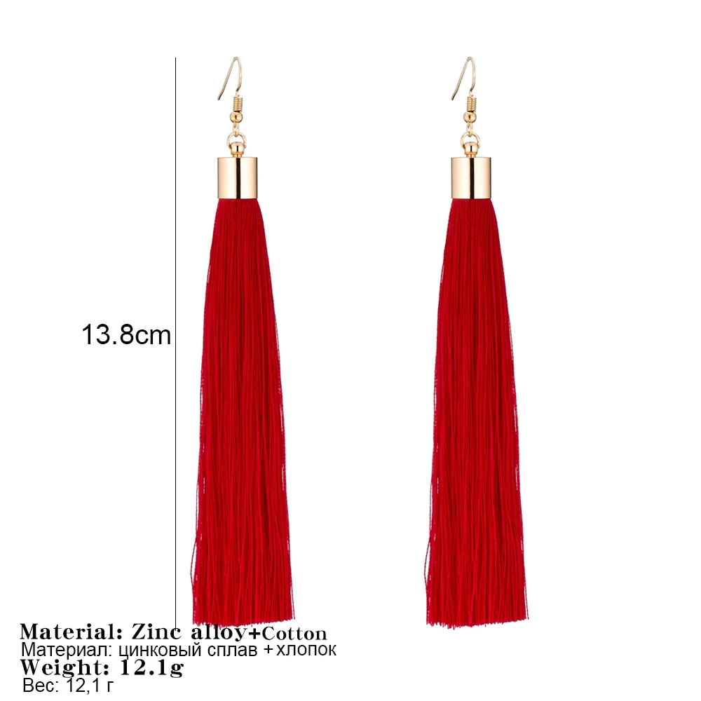 Женские серьги кисточки в стиле ретро 17 цветов|long tassel earrings|tassel earringslong |