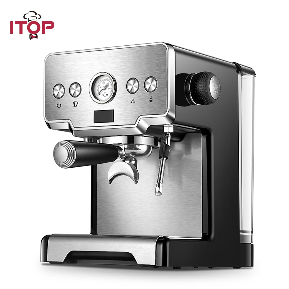 ITOP итальянская кофемашина 15 бар/1450 Вт/л эспрессо Кофеварка полуавтоматическая молочная пена электрическая Кофеварка