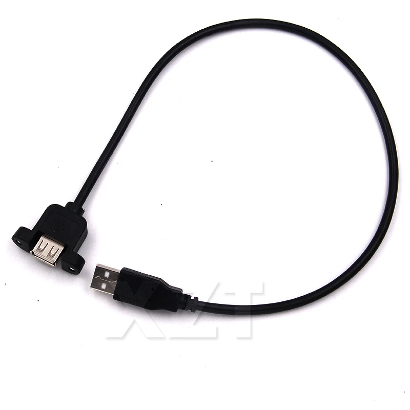 1 шт. USB 2,0 кабель-удлинитель с винтовым креплением на панель M/F 30 см 50 см 1 м 1,5 м соединительный кабель-адаптер черный