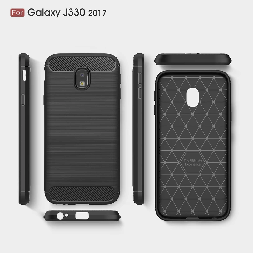 Для Samsung Galaxy J3 2017 J330 чехол из углеродного волокна тонкая прочная ударопрочная