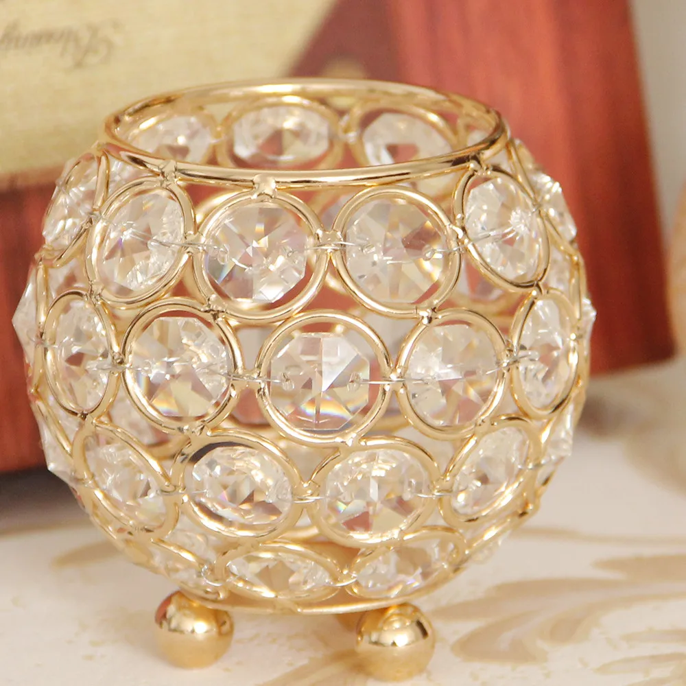 Crystal Candle Holders Bowl Tealight Candlestick Stand Wedding Party Coffee Candy Bar Table Centerpieces Holiday Home Decoration | Дом и сад