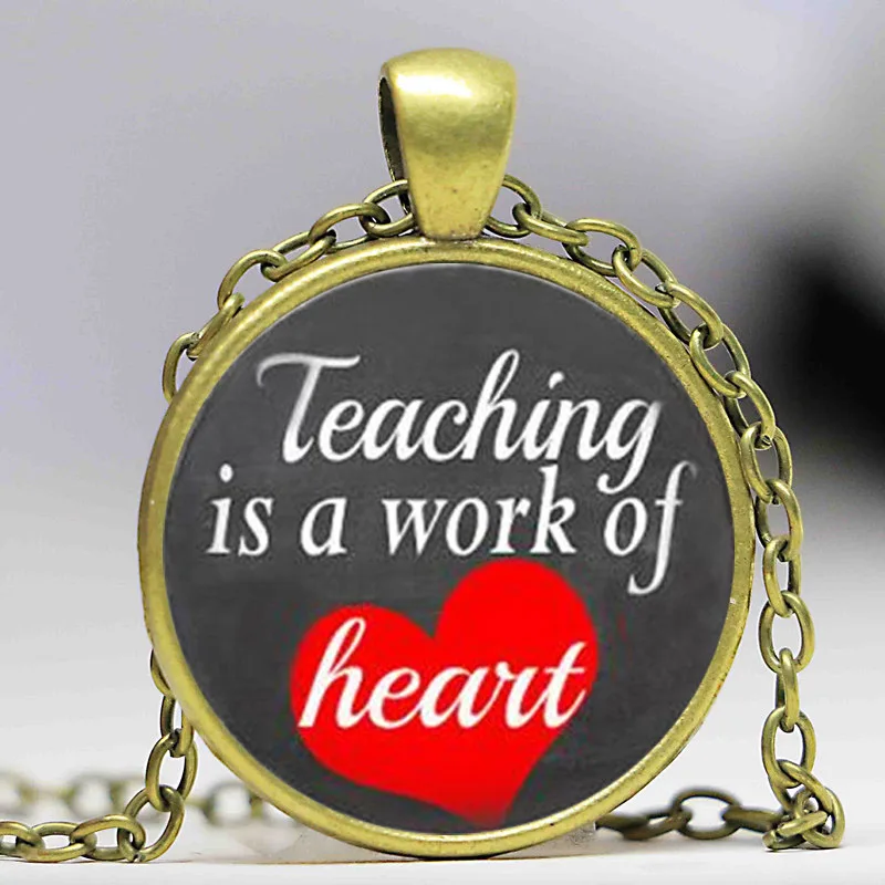 Ожерелье учителя учение-это работа чокер с подвеской в форме сердца ожерелье для