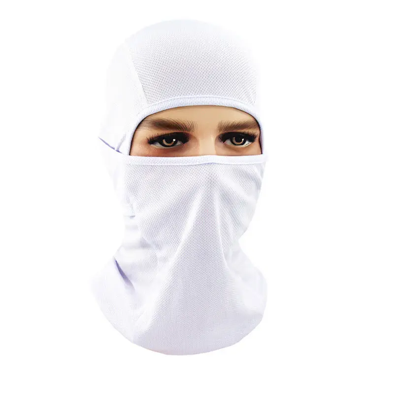 New Outdoor Face Mask Motorcycle Full Face Mask Balaclava Ski Neck Protection Windproof Sun Protection Mask 8Colors Hot - Цвет: Молочно-Белый