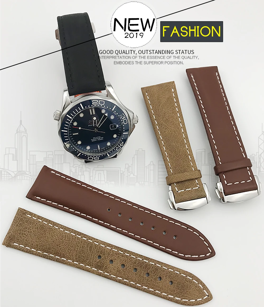 19 мм 20 21 22 резиновые силиконовые часы ремешок складной Пряжка для Omega Seamaster 300 Speedmaster DE VILLE часы