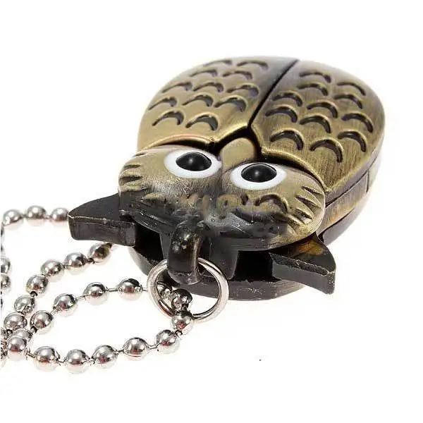 Decathlete Vintage Bronze Owl Pendent Quartz Pocket Watch Chain Necklace | Лампы и освещение