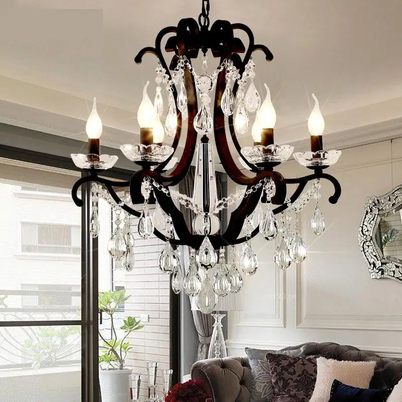 Хрустальная Лига американская кантри ретро железная хрустальная лампа