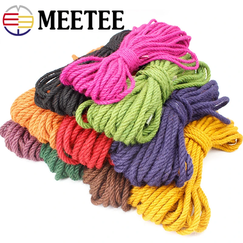 Meetee 5/10M Natural Hessian Hemp Rope Wedding Wrapping Cords for DIY Christmas Party Decoration Accessories AP559 | Дом и сад
