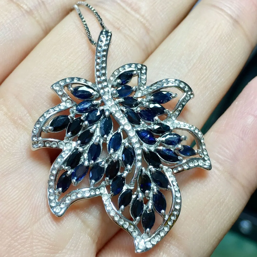 KJJEAXCMY boutique jewels S925 Серебряная Инкрустация натуральный сапфир инкрустация