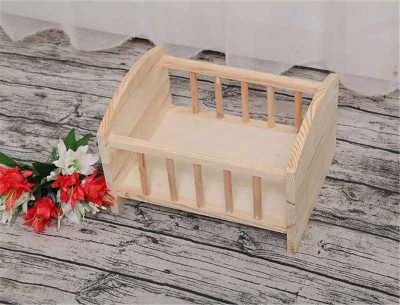 Wood color bed Студийный реквизит для фотосъемки новорожденных, ретро перила для маленьких мальчиков, детская кроватка для новорожденных, позирующий диван, твердая деревянная кровать, реквизит для фотосессий - Цвет: Wood color bed