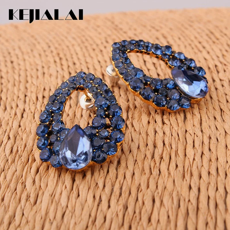 Серьги KEJIALAI 2018 новые модные серьги гвоздик капля с кристаллами украшения для