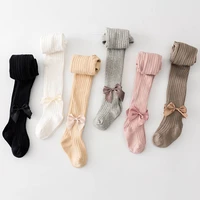 0 6 yrs children spring autumn winter bowknot tights cotton baby girls pantyhose kids infant knitted collant tights lkw020