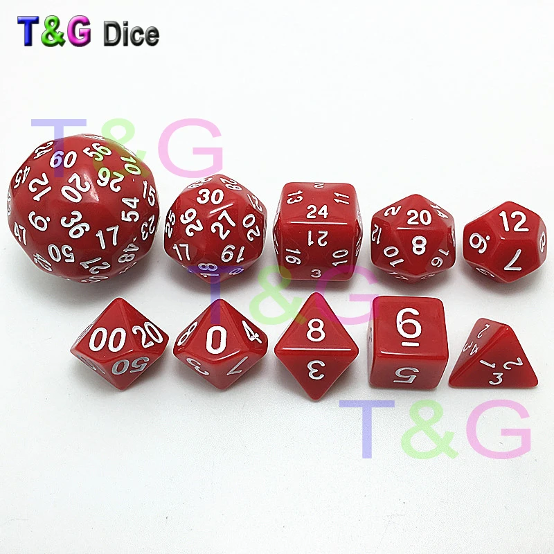 10 шт. набор черных цифровых кубиков с сумкой T & G высокого качества d4 d6 d8 2xd10 d12 d20 d24