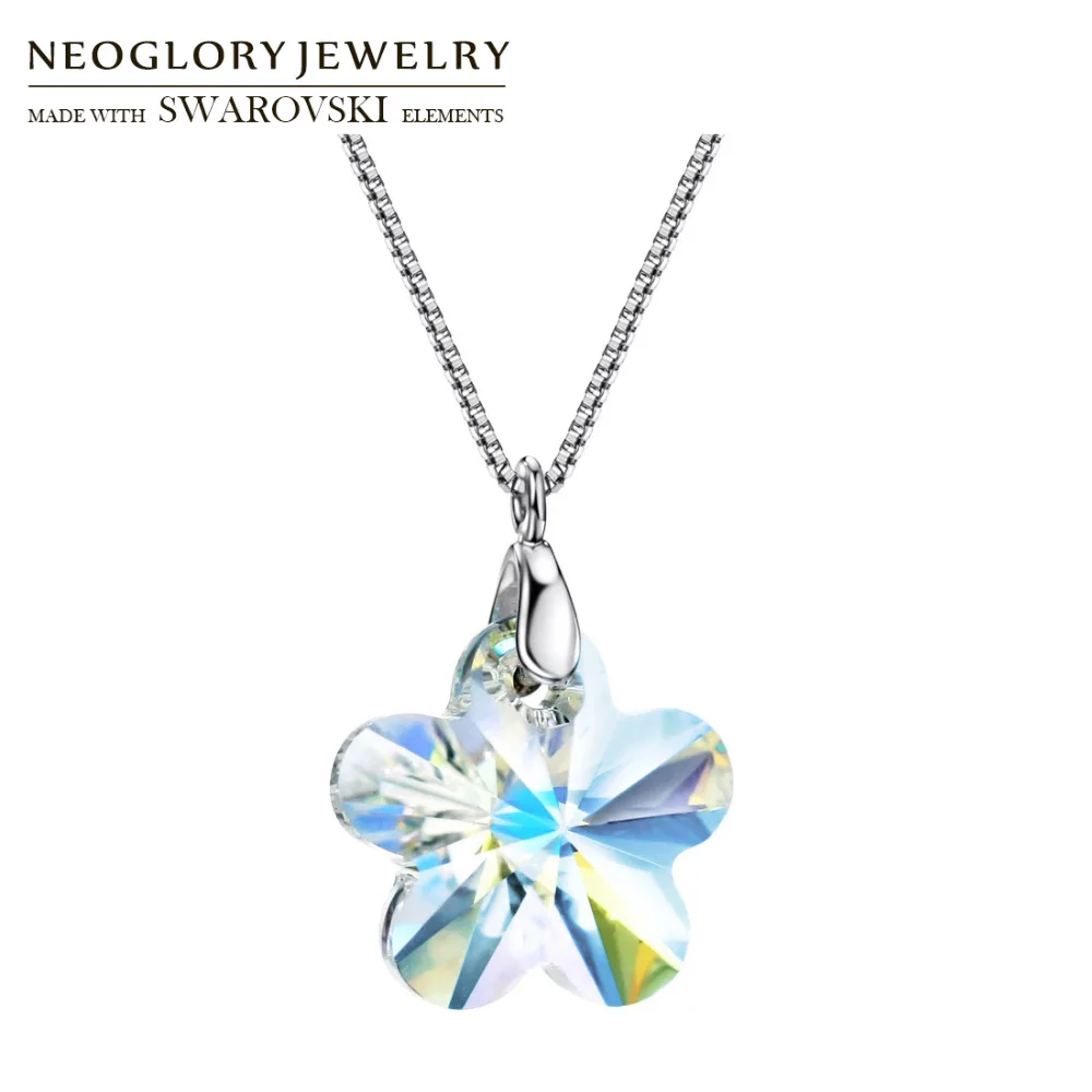 Ювелирные изделия Neoglory кристалл цветущей сливы и серебряная подвеска в виде