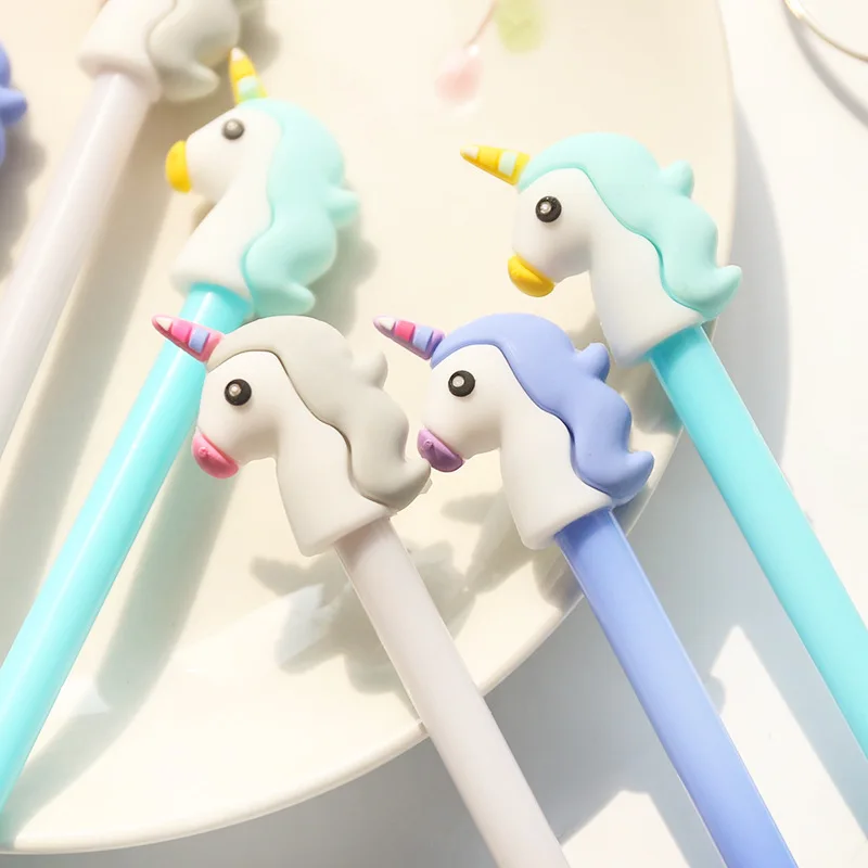 

4pc/lot Creative cartoon horse student Gel ink water pen / 0.5mm / black pen/ stationery/office supplier/children gift