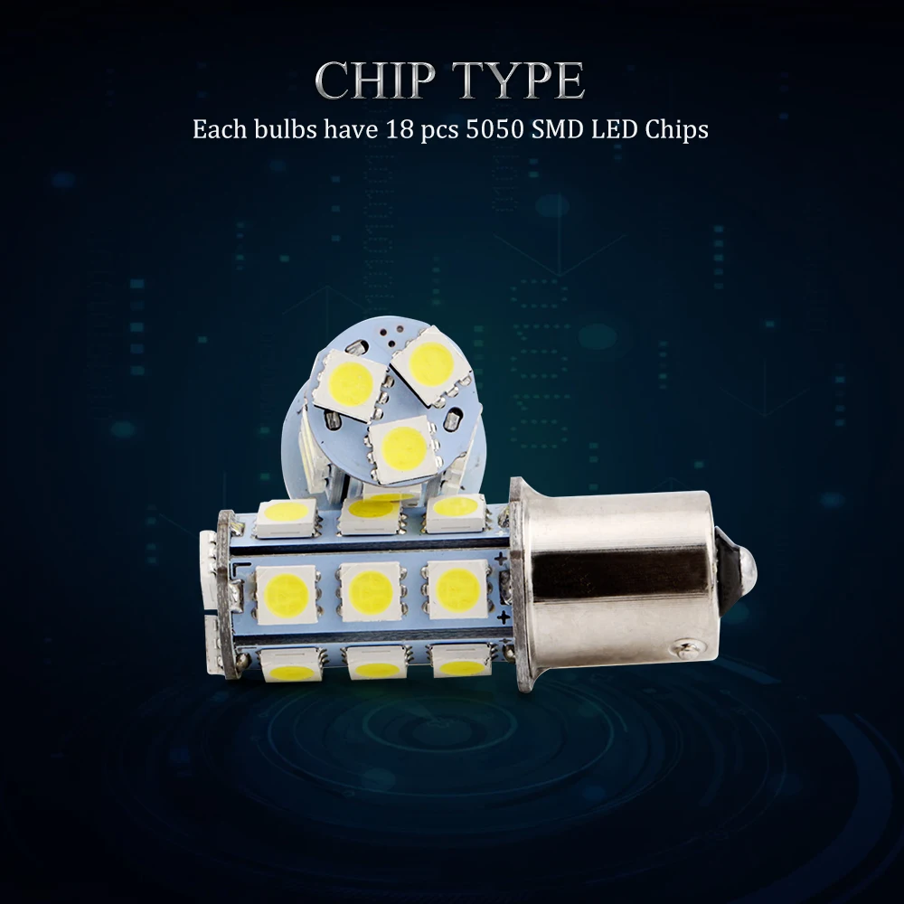 YM E яркий 2 шт. S25 1156 BA15S 5050 18 SMD P21W поворотник задний Светильник лампы белый желтый