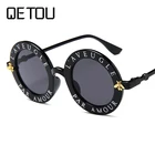 QETOU панк Солнцезащитные очки трендовые маленькие украшение в виде пчелы конфеты Цвет женские круглые Сун девушкам Модные мужские очки, UV400