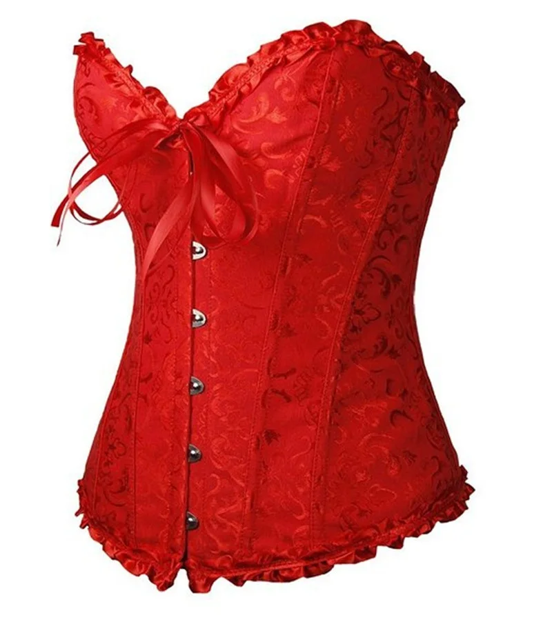 819red Sapubonva, женские сексуальные корсеты и бюстье, топы, белый, черный, зеленый, черный, цветочный принт, корсет, корсет размера плюс, нижнее белье, корсеты - Цвет: 819red