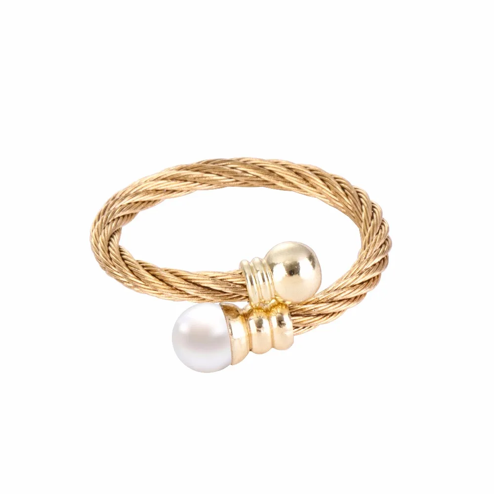 Locksun Antique Gold Silver Wave Rings for Women Simple Metal Stainless Steel Wire Ring Female Party Jewelry Wholesale | Украшения и