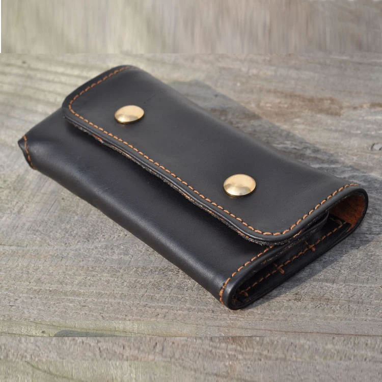 High quality 6 Holes cowhide Genuine Leather Pencil Case Storage Organizer Pen Bags Pouch Pencil Bag case Stationery 1275C