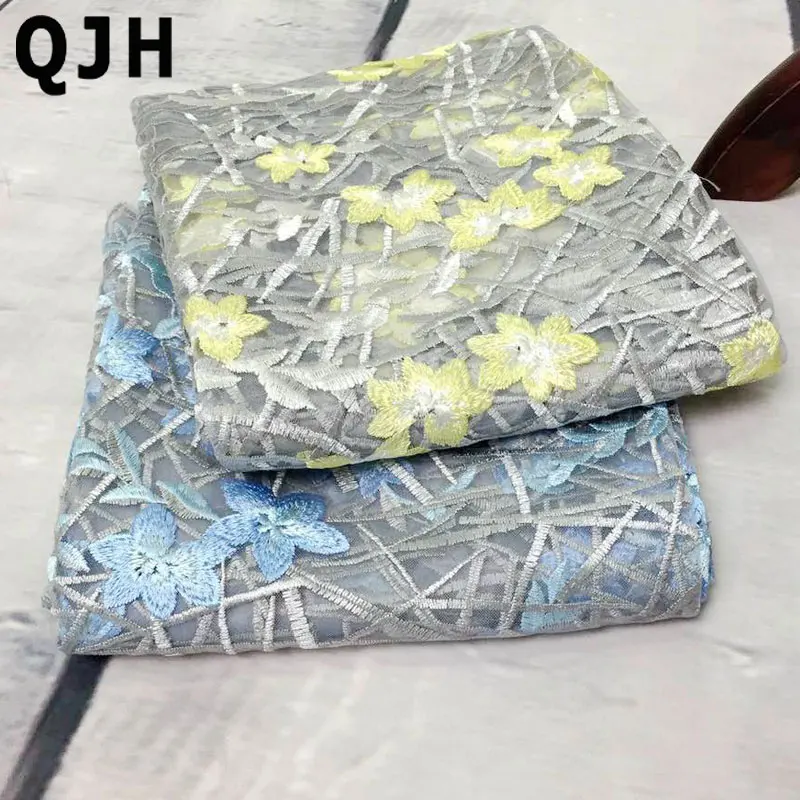 1 ярд QJH горячая Распродажа французское кружево дешевая африканская светло