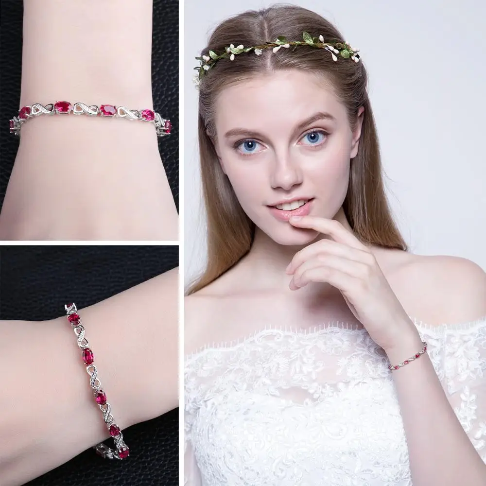 Jewelrypalace ЛЮБОВЬ Бесконечность 6.8ct Овальный создания ruby Теннис браслет
