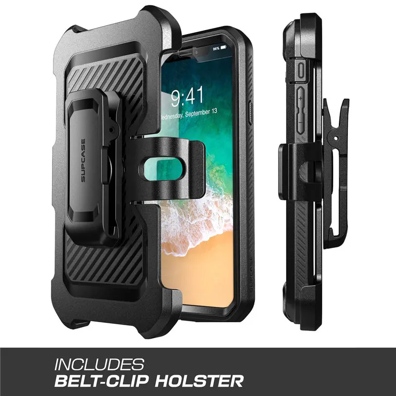 Для iPhone Xs SUPCASE чехол UB Pro Серия полный корпус прочная кобура клип-чехол со встроенным экраном протектор для iPhone X чехол