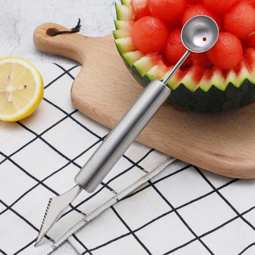 Новая двойная головка копать мяч Совок Ложка шариковая мороженое DIY инструмент