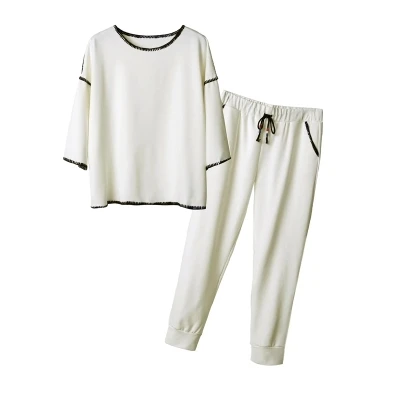 Женский весенне осенний вязаный костюм из двух предметов с длинным рукавом и