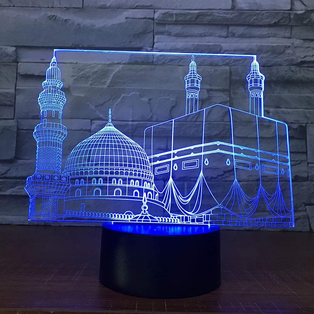 3d лампа в виде храма дворца 7 цветов светодиодные ночники для детей сенсорная