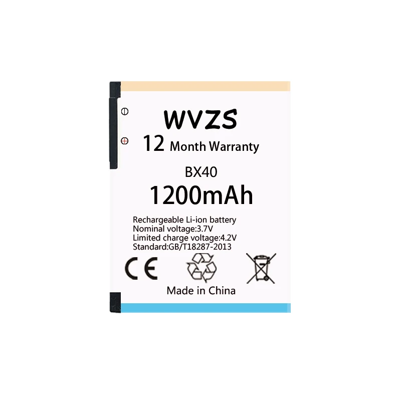 Wvzs 1200 мА/ч Батарея BX40 BX50 для Motorola MOTO U8/MOTO Droid Maxx U9/MOTO V10 motozine ZN5 PEBL2 U9 RAZR2 V9M V8 V9 батареи |