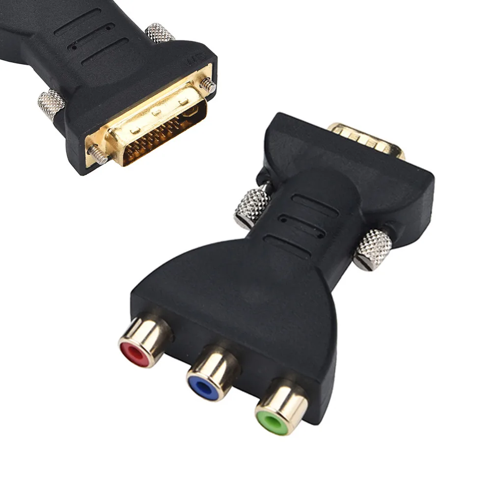 Высокое качество Адаптер Стандартный DVI-I 24 + 5 мужчин в черный 3 RCA Женский Разъем