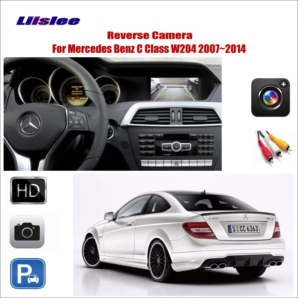 Задний вид автомобиля Камера для Mercedes Benz C Class W204 2007 2014 RCA адаптер подключения