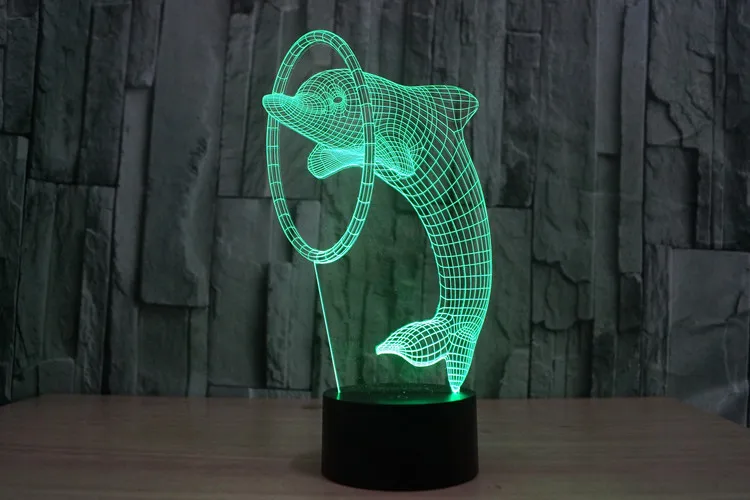 7 видов цветов Дельфин кулон фигурки Звездный Флот 3D настольная лампа Led забавная