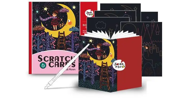 Детская сказочная мультяшная история скретч-карты для рисования игрушек/Детская скребковая живопись Золушки/alibaba/скребок бумаги - Цвет: moon