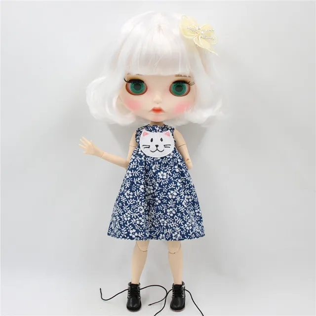 doll clothes shoes Ледяная фабрика blyth кукла 1/6 bjd белая кожа сустава тела короткие белые волосы, новое матовое лицо резные губы с бровью 30 см BL136 - Цвет: doll clothes shoes