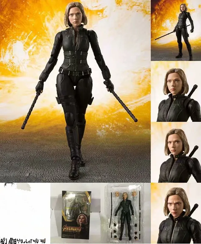 Marvel Мстители Бесконечность войны Черная Вдова СВЧ SHFiguarts Игрушка Кукла Brinquedos фигурные украшения Коллекция Модель подарок