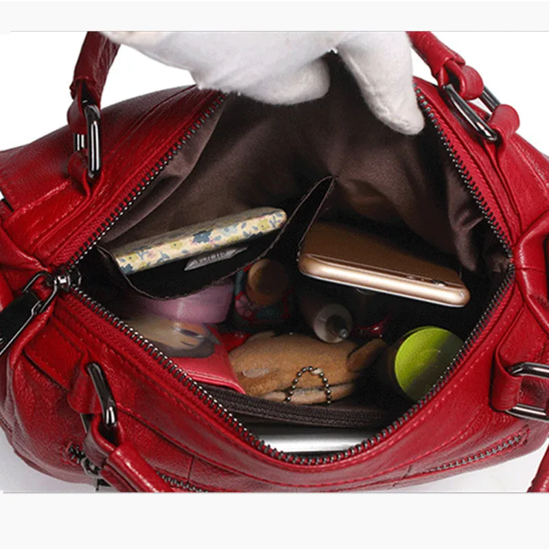 ICEV Brand new casual 100% genuine leather women handbag designer high quality boston tote bags pillow clutch messenger bag lady