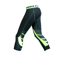 men compression running capri tights yoga pants gym exercise fitness leggings workout basketball exercise train sports clothing