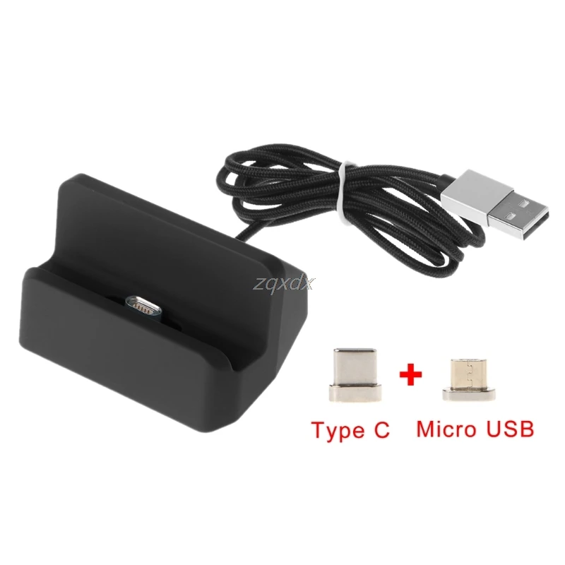 Магнитный Micro USB+ usb type C разъем зарядная станция Док-станция для телефона Android S8 Note8 Xiaomi 5 6 Onelus 2 3 5 июля Прямая поставка
