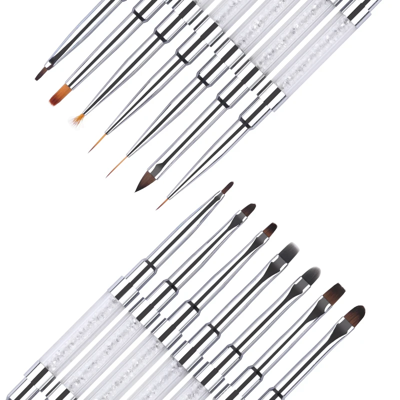 Ручка для рисования ногтей с двумя головками УФ-гель кисть стразы ручка