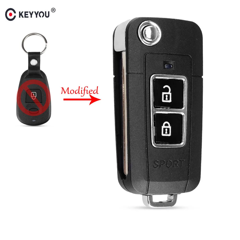 Раскладной ключ KEYYOU для Hyundai Old Elantra до 2003 года с 2 кнопками|Ключ от авто| |